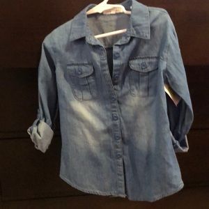 Denim top long sleeve